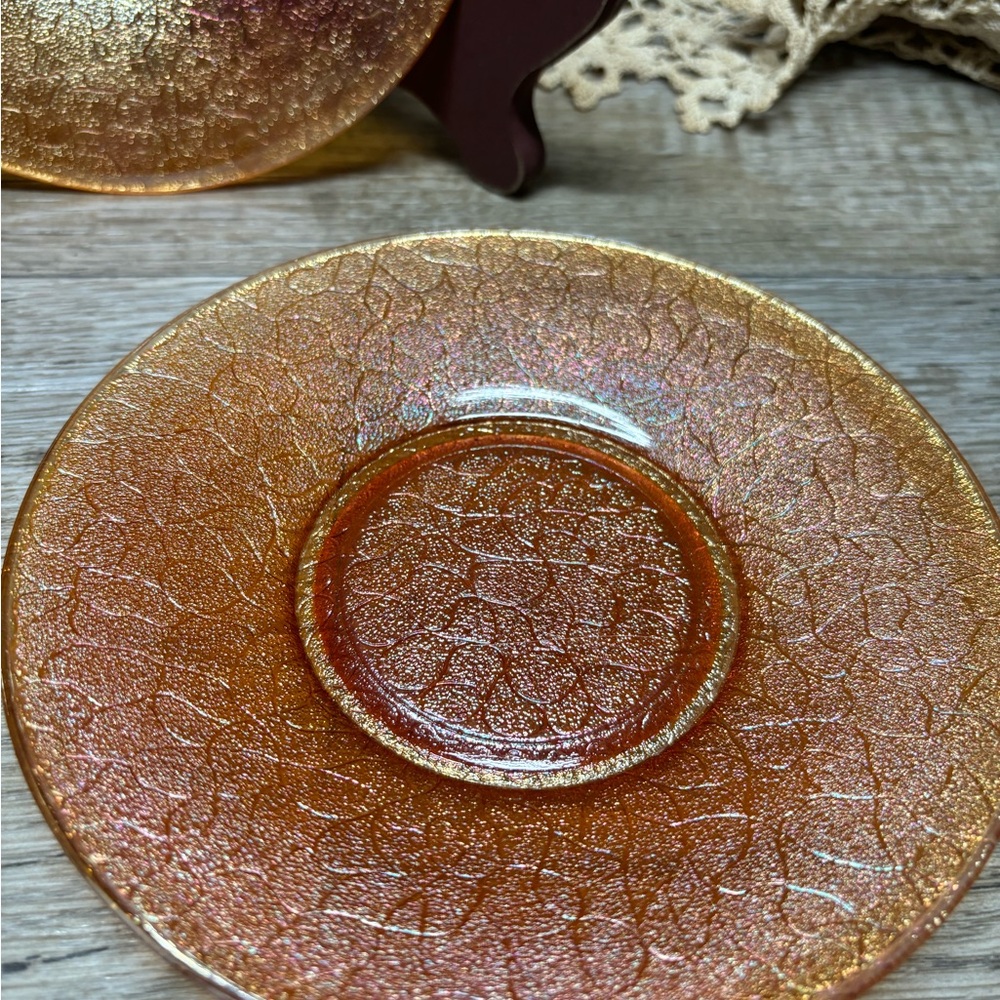 1924 Jeannette Glass Co. Iridescent 3 Pressed-Glass Salad Plate (Pre-Depression) - Picture 2 of 11